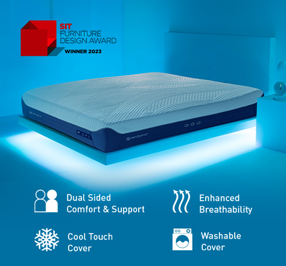 The award-winning M3 mattress, a hybrid mattress that can be personalized to each sleeper's comfort preference, from plush to firm.